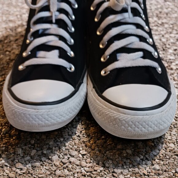 Vintage Y2K Converse Black & White Low Top Lace Up Skateboarding Shoes Size 9 - Picture 5 of 13